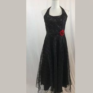 Black party dress wedding prom size10